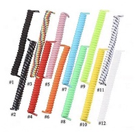 Vente chaude Lacet Bouclé Couleur Mixte Sans Cravate Élastique Spirale Lacets Paresseux Lacet Bobine