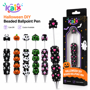 KAIX Penne Gel con Perline per Halloween, Penne a Sfera con Perline di Argilla a Forma di Zucca e Fantasma, Ideali per Regali per Bambini e Feste - Product Image 1