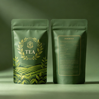 Sachet d'emballage personnalisé pour thé en vrac, qualité alimentaire, étanche à l'humidité, avec logo imprimé sur mesure pour thé vert et thé noir