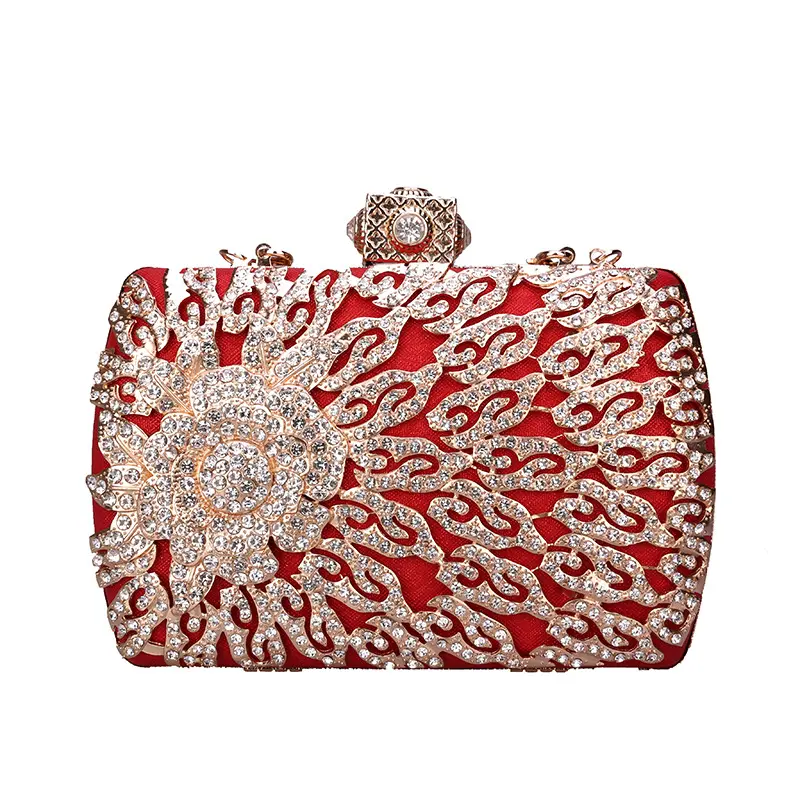 2022 borsa da donna moda Mini donna lusso pochette in metallo lucido con strass borse da donna