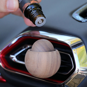 Diffuseur rond en bois pour aérateurs de voiture, noyer noir, diffuseur d'huiles essentielles, parfum longue durée, cadeau décoratif - Product Image 3