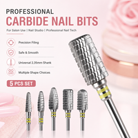 Personnalisation du logo OEM/ODM, divers revêtements, formes coniques et cylindriques, ensemble de fraises à ongles pour le retrait très efficace du vernis gel