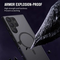 Étui de protection magnétique mat antichoc pour Samsung Galaxy S22 Ultra S25 S23 S24 S26 Coque arrière rigide en PC de qualité supérieure
