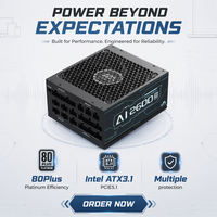 Catu Daya Server AI 2600W 80Plus Platinum Efisiensi 94% 12V-2x6 600W Dukungan GPU Ganda untuk Pusat Data HPC
