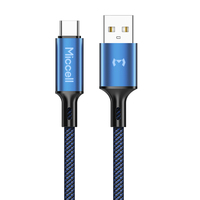 Cable Miccell trenzado de C a C, cable USB tipo C a tipo C de carga rápida, transferencia de datos de alta velocidad, cable de carga USB-C duradero y tejido.