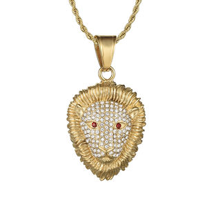 Guangzhou Big Zircon Discover Weekly Hip Hop chapado en <span class=keywords><strong>oro</strong></span> leopardo moda fina Moissanite joyería colgantes encantos - Product Image 1