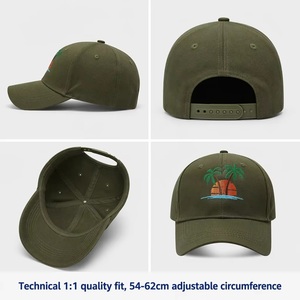 Casquette de baseball en coton de qualité 1.1 OEM ODM avec broderie de <span class=keywords><strong>palmier</strong></span>, usine BSCI pour <span class=keywords><strong>la</strong></span> vente en gros, style vintage, MOQ - Product Image 5