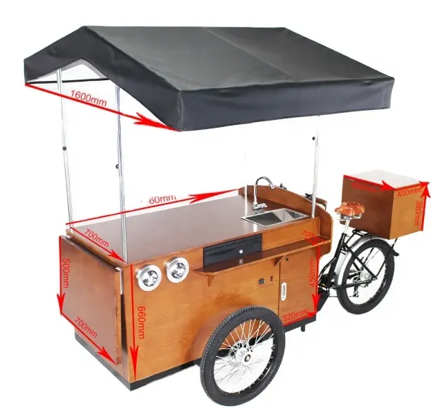 2024 Tricycle de conception populaire vélo cargo électrique avec Instrument LCD numérique Europe camion alimentaire multifonctionnel
