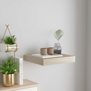 Estante Flotante de Pared de MDF Roble, 9.1x9.3x1.5 Pulgadas, Estante de Exhibición para Sala de Estar, Diseño Minimalista - Product Image 2