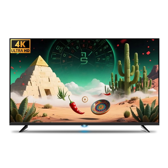 CHIGO 75 Inch 4K Smart Android Mini LED TV with WiFi 65HZ Refresh Rate Black Cabinet for Hotel and Family Entertainment