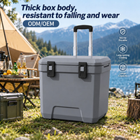 Glacière à roulettes portable avec poignée télescopique, corps résistant aux chocs, pour la pêche, la chasse, le camping, couleur personnalisable