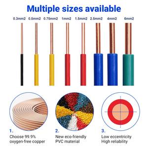 Câble électrique en cuivre monoconducteur PVC 1,5 mm 2,5 mm 4 mm 6 mm 10 mm² en rouleau pour câblage domestique - Product Image 2