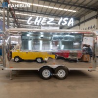 Remorque mobile de restauration rapide en acier inoxydable poli miroir pour boulangerie et hot-dogs, fournitures pour petits commerces alimentaires, à vendre en Chine