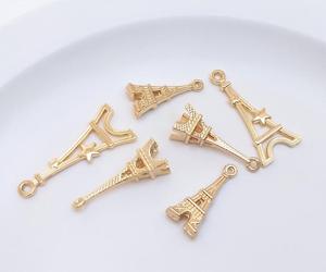 Francese 14k oro placcato rame torre <span class=keywords><strong>Eiffel</strong></span> ciondoli ciondoli collana fai da te bracciale orecchini - Product Image 3