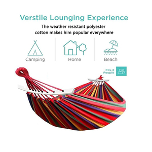 <span class=keywords><strong>Hamaca</strong></span> de Algodón Portátil para Acampar, Resistente, para Colgar en el Jardín con Correas para Árboles, Soporta hasta 660 lb, con Bolsa de Viaje para Exteriores y Patio Trasero - Product Image 2