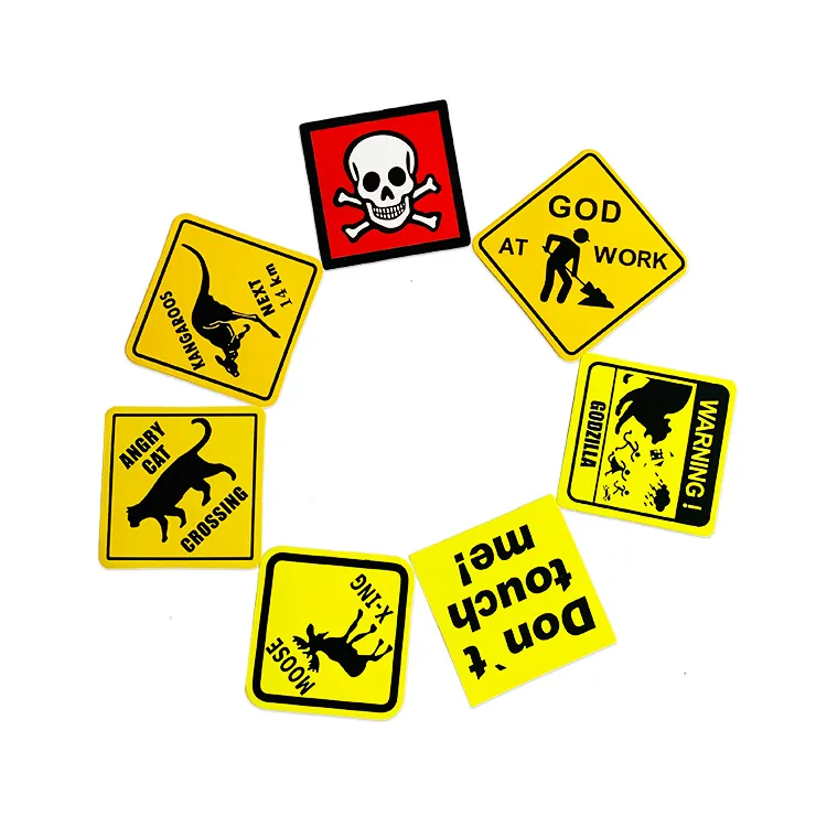 China Manufacturer Yellow Reflective Safe Danger Warning Sticker