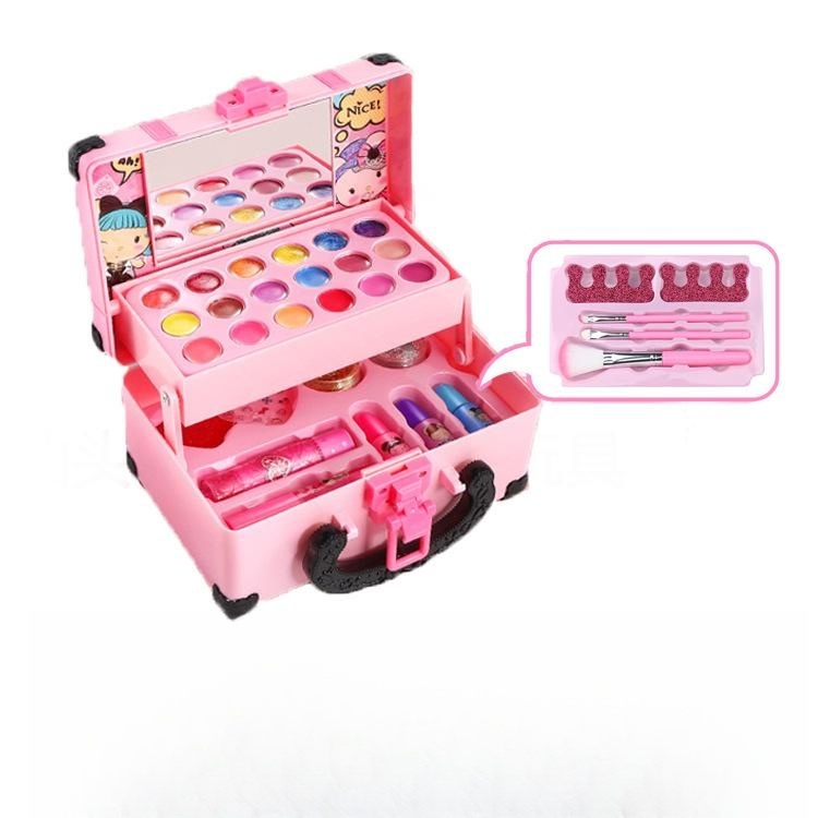Оптовая продажа, моющиеся детские игрушки для макияжа, безопасный и нетоксичный детский набор для макияжа