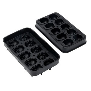 Molde de silicona 3D con forma de calavera para cubitos de hielo y pasteles, con embudo transparente, 10 cavidades, para whisky, cócteles y zumos - Product Image 1