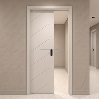 Système de porte coulissante dissimulée pour intérieur, design encastré dans le mur, kit de quincaillerie, fermeture silencieuse, gain de place, porte encastrée en panneau plaqué