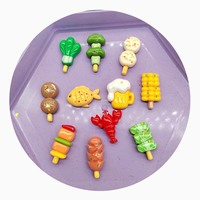 Kawaii 시뮬레이션 바베큐 수지 꼬치 랍스터 맥주 야채 플랫백 카보 숑 미니 음식 공예 인형 집 주방 용품