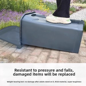 Plastic Pedal <strong>Bin</strong> <strong>Large</strong> Commercial with Lid Sanitation <strong>Kitchen</strong> Restaurant <strong>Large</strong> Capacity Household Outdoor Trash Can - Product Image 4