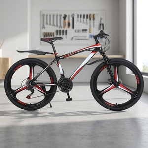 Vélo de montagne pour adultes, cadre en acier à haute teneur en carbone, freins à disque doubles, léger, <span class=keywords><strong>VTT</strong></span> tout-terrain pour les trajets quotidiens, usage sportif, vente en gros - Product Image 1