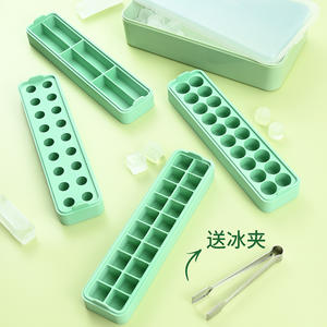 Bandeja de silicona verde para cubitos de hielo con tapa, libre de BPA, para fiestas y uso doméstico, molde de hielo de congelación rápida para bebidas y comida para bebés. - Product Image 5