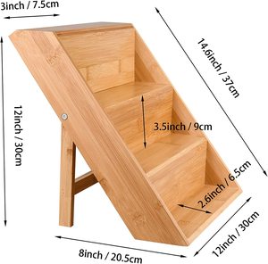Wholesale <strong>Bamboo</strong> Spice Rack Wood Organizer <strong>Kitchen</strong> Rectangle 3 Tier <strong>Cabinet</strong> Free-Standing Wooden <strong>Kitchen</strong> Storage Spice Racks - Product Image 3