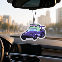 Diffuseur d'air automobile personnalisé avec logo imprimé numérique double face, toutes formes, plus de 100 parfums, matériau papier écologique, vente en gros
