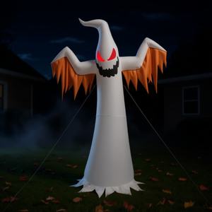 Décoration d'Halloween gonflable géante de 12 pieds, fantôme effrayant, yeux rouges lumineux, en PVC, pour extérieur - Product Image 2