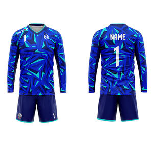 Set Jersey Sepak Bola Lengan Panjang Sublimasi Pakaian Sepak Bola Latihan Kaos Sepak Bola untuk Kiper - Product Image 1