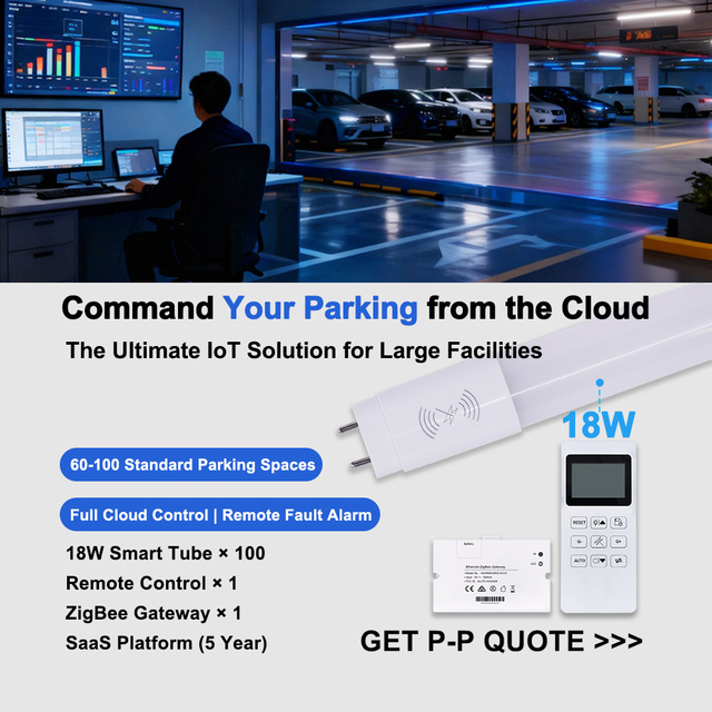 Amelech Auto-Dimming Time-Based Control T8 Tube Lights Smart LED Lighting System LED Tube for Commercial Parking IoT Lighting