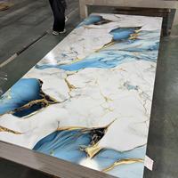 Haute Brillant Pvc Marbre Panneau Étanche Uv Salle De Bains Mur Revêtement Panneaux Mur Marbre Panneau