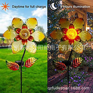 Lámpara Solar de Jardín con Forma de Flor LED, Colorida, Resistente al Agua, Portátil y Decorativa - Product Image 3