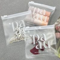 Bolsa de Plástico Transparente con Cierre para Joyería, Mini Bolsa de PVC Esmerilada con Logotipo Personalizado Impreso para Guardar Aretes y Collares