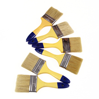 Pinceau de peinture en fibres synthétiques pour bricolage et usage industriel, vente en gros d'usine, manche en bois peint de 3 pouces, personnalisation OEM disponible