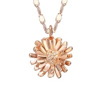 Fabricant de bijoux en laiton Gemnel, bijoux en laiton plaqué or pour la Saint-Valentin, bijoux en zircon, collier pendentif en laiton fleur de marguerite