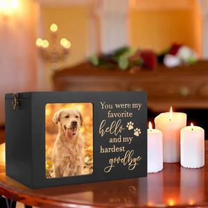 Pet Memorial Urns for <strong>Dog</strong> or Cat Ashes Large Wooden Funeral Cremation Urns with Photo Frame Keepsake <strong>Memory</strong> Casket <strong>Box</strong> - Product Image 2