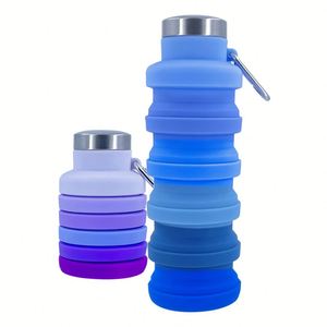 Bouteille d'eau pliable personnalisée avec logo, en silicone de qualité alimentaire, pour le sport, le cyclisme et les activités de plein air, avec indicateur de température - Product Image 4