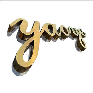 Letrero personalizado metal oro metal letras signo al por mayor latón Acero inoxidable <span class=keywords><strong>corte</strong></span> <span class=keywords><strong>láser</strong></span> mini signos - Product Image 1