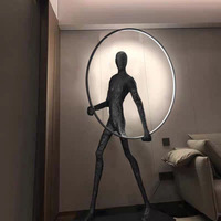 Lampe sur pied créative en forme de statue humanoïde, centre de table, ornement d'art abstrait, minimaliste moderne, en résine, LED E27, haute luminosité, pour hôtel