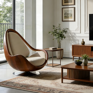 <span class=keywords><strong>Fauteuil</strong></span> pivotant moderne de style nordique, <span class=keywords><strong>fauteuil</strong></span> <span class=keywords><strong>d</strong></span>'appoint <span class=keywords><strong>en</strong></span> tissu crème, <span class=keywords><strong>fauteuil</strong></span> de salon, canapé individuel, meubles de salon - Product Image 5