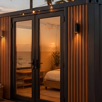 Maison conteneur studio clé en main de 20 pieds, maison préfabriquée modulaire 5900 x 2200 x 2500 mm pour location de vacances en resort de glamping