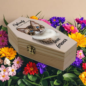 Modern Custom Printed Wooden Pet Coffin Cremation <strong>Urn</strong> New Product for Small Animals-for <strong>Cats</strong> Dogs Birds Funerals - Product Image 6