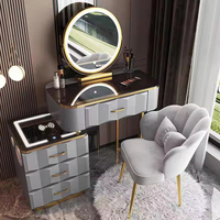 Nouvelle Coiffeuse Intelligente 2026 en Bois Massif, Compacte et Moderne, avec Miroir Éclairé – Idéale pour Appartements en Location, Hôtels – Tendance Minimaliste