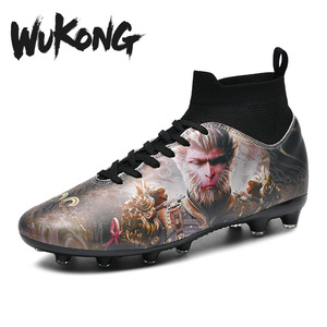 Zapatos de Fútbol Wukong para Hombre, Parte Superior Sintética, Forro de Malla, Suela de Goma, Estampado de Mono Rojo, Tacos de Fútbol para Uso en Exteriores de Verano - Product Image 2