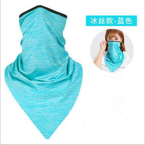 Yueli Ice Silk Neck Warmer Black Summer Sun Protection Face Mask Outdoor Cycling Bandana Triangular Scarf Breathable Quick Dry - Product Image 2