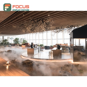 Mostrador de Servicio Contemporáneo para Cafetería, Acabado en Madera Laminada, Zona de Recogida de Comandas, Mostrador de Servicio para Cafetería - Product Image 5