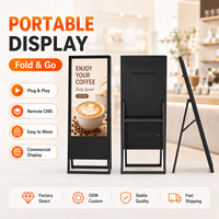 Lecteur publicitaire LCD d'intérieur de 32 pouces, portable, pliable, intelligent, machine publicitaire électronique sur pied