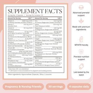 วิตามินรวมสำหรับหญิงตั้งครรภ์ สูตรวีแกน ขายดี ช่วยเสริมภูมิคุ้มกัน ปรับสมดุลฮอร์โมน ด้วยกรดโฟลิกและวิตามินซี สำหรับผู้ใหญ่ - Product Image 2